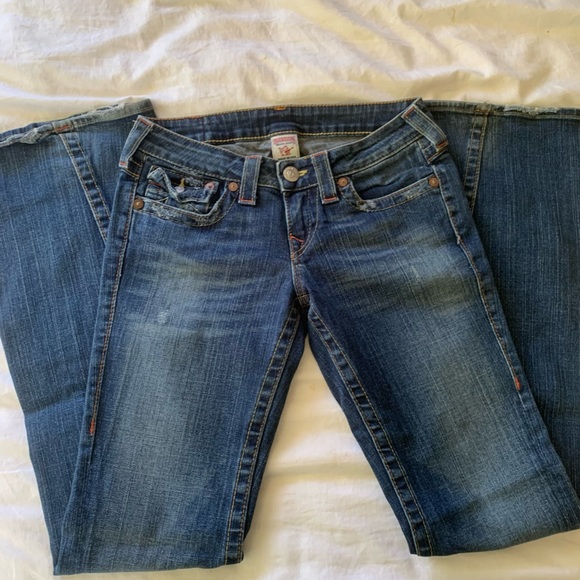 TRUE RELIGION Women’s Low Rise Flare Jean Size 27 - Picture 2 of 4